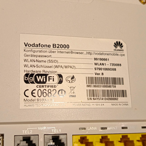 Vodafone b2000 wlan router - vodafone,